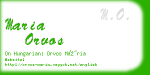 maria orvos business card